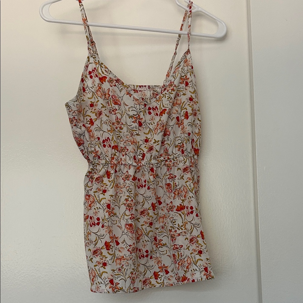 Floral Print Camisole with Spaghetti Straps